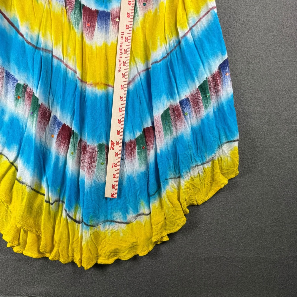 Ocean Breeze Dress Tie Dye Beach Resort Rayon Floral Sequin Sleeveless OSFA - Picture 4 of 10